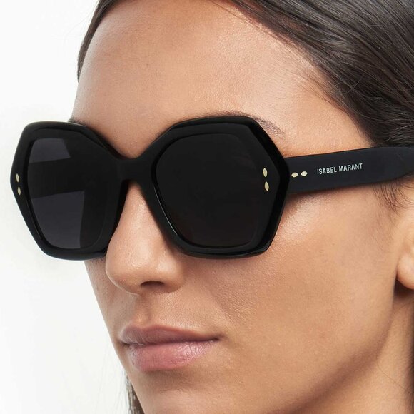Isabel Marant IM 0107/G/S 0807 IR Geometric Sunglasses - Black/Grey